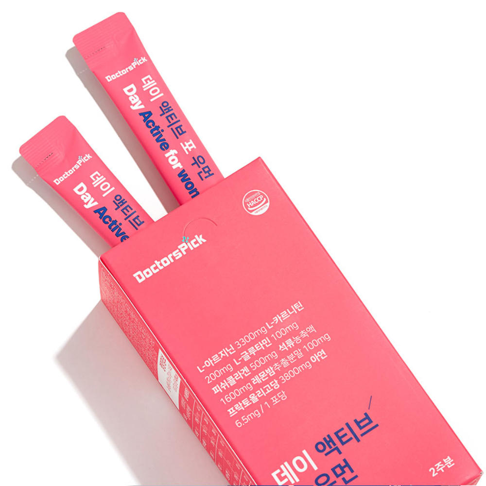 [닥터스픽] <b>데이 액티브 포 우먼</b> 아르기닌 아연 프리바이오틱스 아미노산  2박스