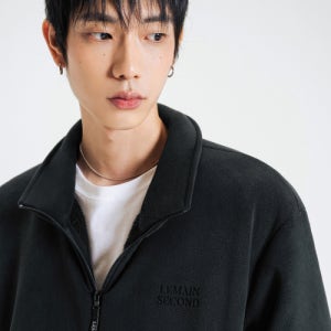 [리메인세컨드] 2WAY 오버핏 폴라플리스 집업 자켓 [블랙] LMJP01