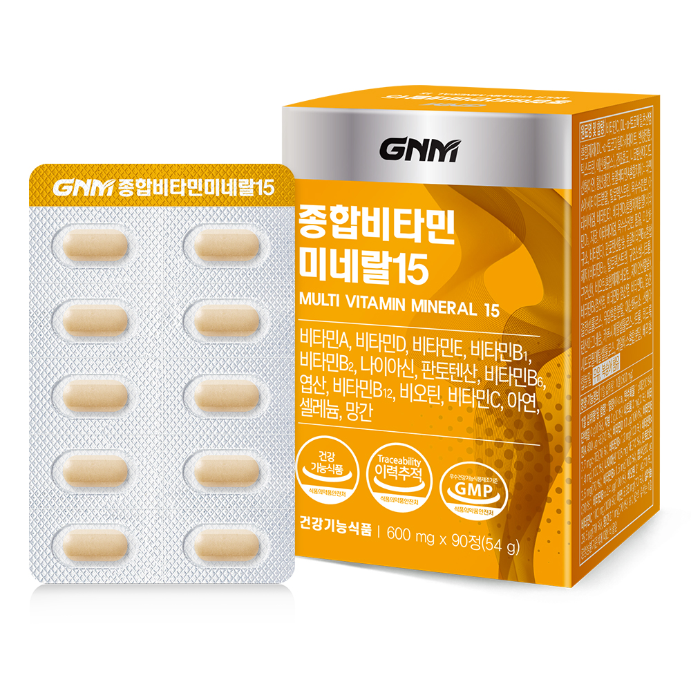 GNM자연의품격 종합비타민 미네랄15 600mg x 90정