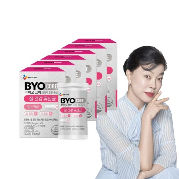 [씨제이제일제당] 바이오코어 <b>질</b> 건강 유산균(350mg x30캡슐) x6박스 6개월분