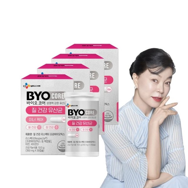 [씨제이제일제당] 바이오코어 <b>질</b> 건강 유산균(350mg x30캡슐) x4박스 4개월분