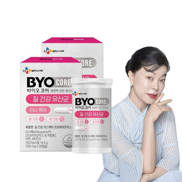 [씨제이제일제당] 바이오코어 <b>질</b> 건강 유산균(350mg x30캡슐) x2박스 2개월분