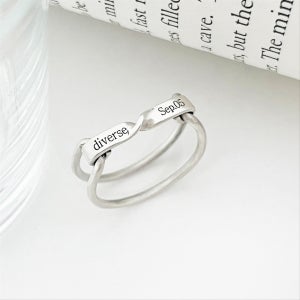 실버925 디벌스 커플링 우정링 학생 가족 각인반지, 리제