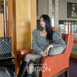 [무료배송/MADE]아델 울 미니 원피스(자체제작 제작상품 울원피스 하객룩 데이트룩 격식룩 퍼프소매 긴팔원피스 겨울원피스)