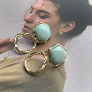 (아나운서협찬) 육각마블 앤틱 호마이카 데일리 귀걸이, 모스트벨 MOSTBELLE