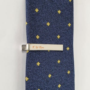 이니셜각인 4.4cm 넥타이 고정 핀 클립 타이바 선물, 각인나라