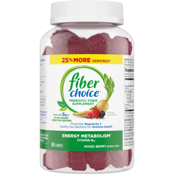 Fiber Choice 5g Plant-Based Prebiotic Fiber Gummies Supports Energy Metabolism Regularity &amp; Health