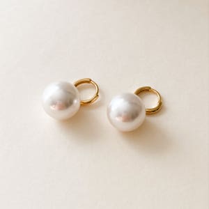 드롭 진주 귀걸이 12mm 925, 하인블