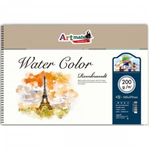 11600 아트메이트 램브란트 워터칼라 스케치북 200g 4절 390x540mm (10매입) 낱개
