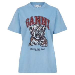 GANNI 베이직 릴렉스드 티셔츠 T4007
