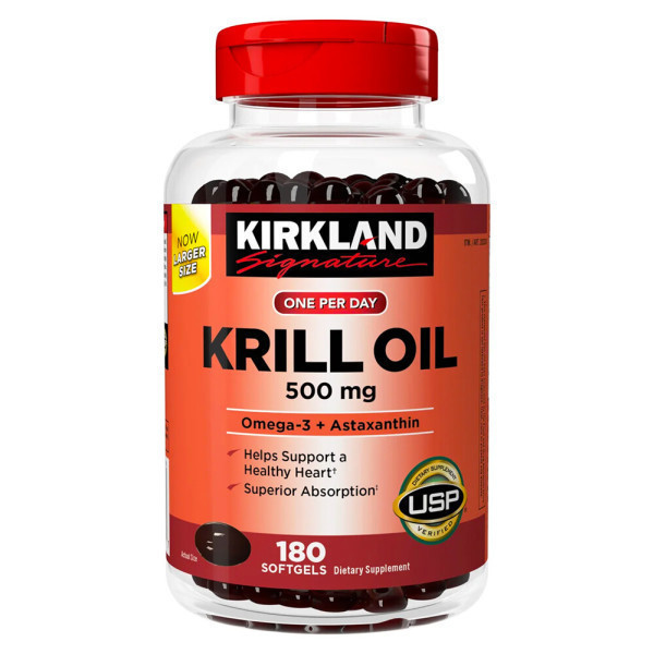 커클랜드 크릴오일 Krill Oil 500mg 160정 대용량 +20정 추가 총180정