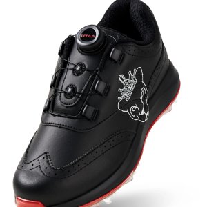 UTAA Panther Boa Buckle Spike Golf Shoes : Womens Black (UD0GHF114BK)