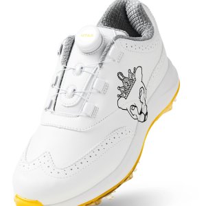 UTAA Panther Boa Buckle Spike Golf Shoes : Womens White (UD0GHF114WH)