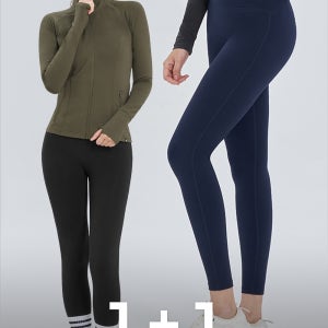 여성 제로 기모 이쁜필라테스복 레깅스 피트니스 1+1