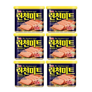 롯데햄 롯데푸드 런천미트 340gX6캔 기획 부대찌개 재료 찌개용 맛있는 햄 캔 식당 캠핑 반찬