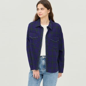 [베네통]2024 WINTER 그레이프 체크 블라우스 BABL50461VO