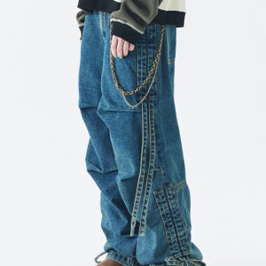 헤더헬렌 Vtg Patched Gene Denim Pt Indigo