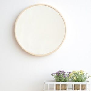 MJK 300 자작나무 슬림 원목 원형거울
