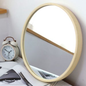 MJK 410 자작나무 슬림 원목 원형거울