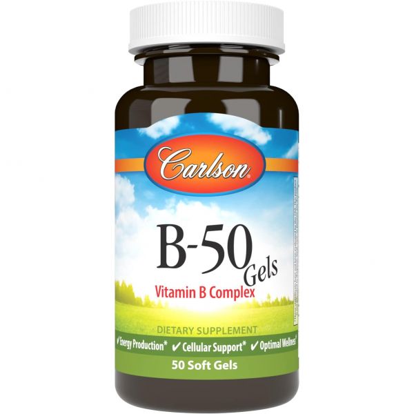 면역력 높이 방법 칼슨 <b>B50 젤</b> 비타민B 복합체 에너지 생산 세포 지원 최적의 웰빙 50 소프트젤  1개  50정