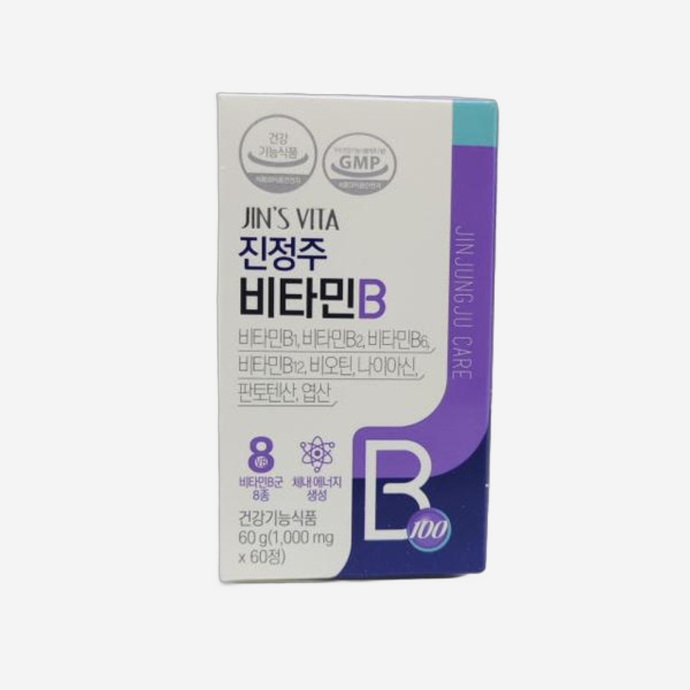 진정주 비타민B 1000mg x 60정 <b>진약사몰</b> 비타민비 비오틴 <b>엽산</b>  1개