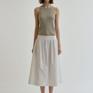 오브베이지 Lily Cotton Flare Skirt_Ivory_Od2c2msk41ivy
