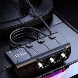 오토크루 차량용 3구 시거잭 고속 멀티시거잭 충전기 시가잭소켓 120W