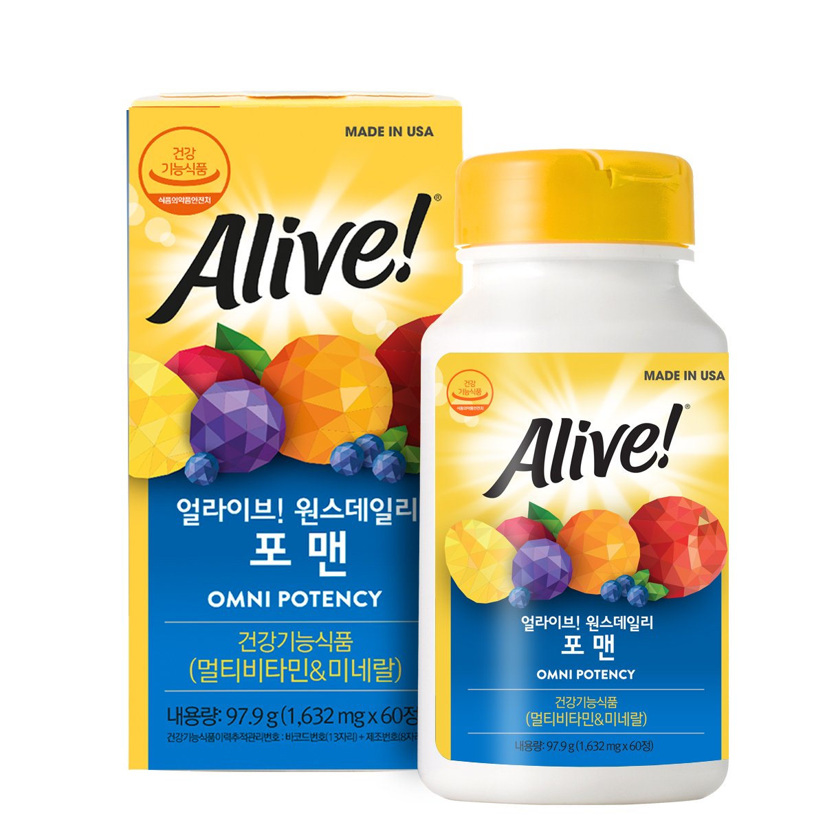 네츄럴라이프얼라이브 얼라이브 원스데일리 포 맨 1632mg x 60정