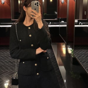 울 트위드 미니 원피스(데일리 꾸안꾸 데이트룩 하객룩 격식룩 포멀룩 트위드원피스 울원피스 겨울원피스 파티룩 연말룩)