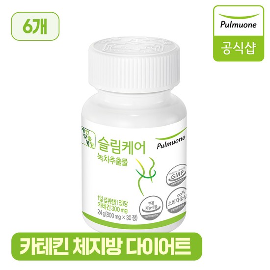 <b>풀무원</b> 슬림케어 6병 녹차추출물 카테킨 <b>체지방</b> 다이어트