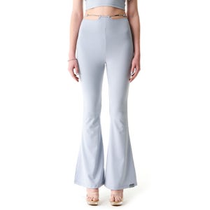 배디 Chain V-String Bootscut Pants Baby Blue