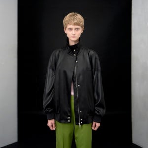 [아리크.] Segin oversized panel bomber jacket Black