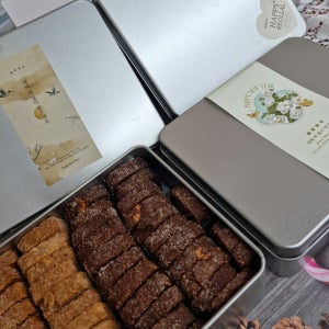 맛있는 사브레쿠키 / 틴케이스 40개 / 새해 스티커, 라라의디저트