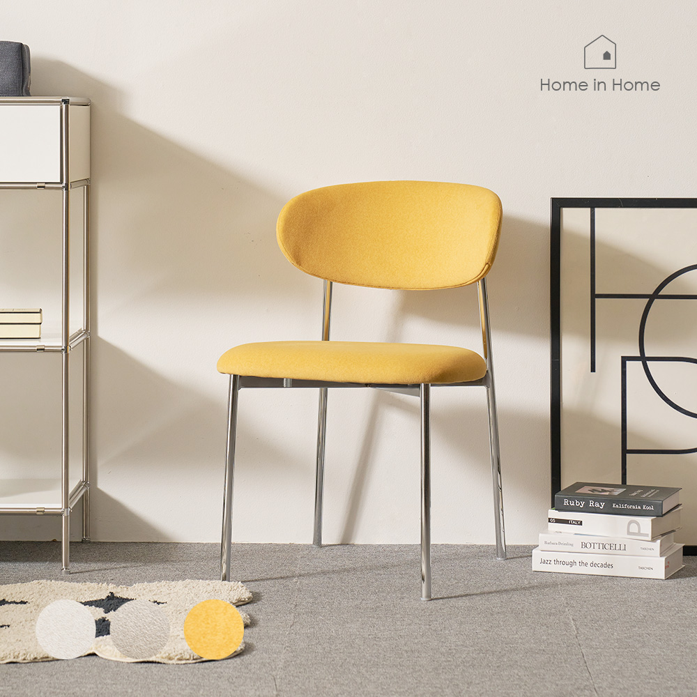 홈인홈 안즈 패브릭 <b>크롬</b> 디자인 식탁의자 E136