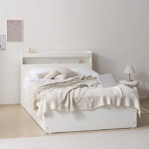 마르체 리움 통서랍 더블 수납 침대+포켓매트리스 세트 BKC796C
