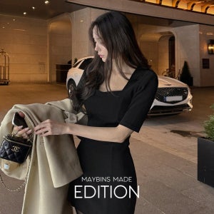 [쇼핑지원금 -1만원/MADE]이얼 스퀘어 원피스(+롱ver.)(자체제작 제작상품 연말룩 파티룩 벨벳원피스 벨벳치마 데이트룩 스퀘어넥 연말원피스 파티원피스 모임룩 하객룩 웨딩룩 웨