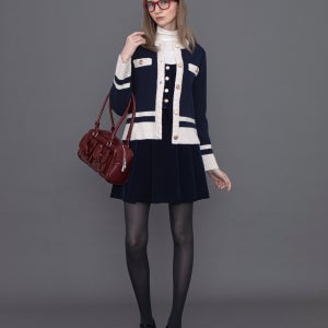 [페리메라] 브리오니 울 캐시미어 니트 자켓 (런던네이비)