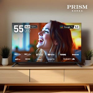 프리즘코리아 프리즘 55인치 4K UHD 스마트TV 25년형 국내 최초 구글5.0 DLG120Hz 프리핫키 지원 패널 5년 무상 / CP55G5