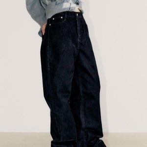 오피쉬 OAFISH Wide Velvet Denim Pants, Black