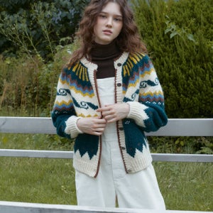 [그린버터] Wave Nordic Cardigan (Khaki) 001