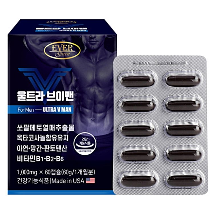 <b>에버그린</b> 울트라 브이맨 1000mg 60캡슐  1개