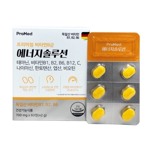 <b>프로메드</b> 프리미엄 비타민B군 <b>에너지</b>솔루션 700mg x 60정