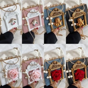 [대여] 더블진주 엔젤 플라워 골드체인 숄더 크로스백 8종 경성의상 교복 학생복