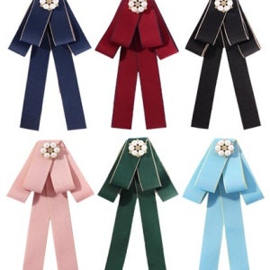 [대여] 진주 단색 더블링 넥타이핀 브로치(6color) 경성의상 졸업식 교복 학생복