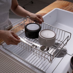[제이브이알] JVR 2in1 올 스텐 슬라이드 식기건조대 그릇 정리대 설거지 싱크대주방정리 EFBPXX00021
