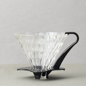 하리오 V60 글라스 플라워 드리퍼 03 블랙 VDG-03B