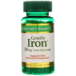 Natures Bounty <b>젠틀 아이언 28mg</b> 90캡슐