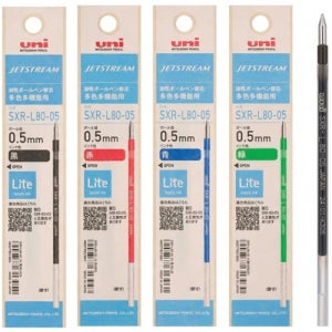 1500 미쓰비시 유니 제트스트림 라이트터치 잉크 멀티펜 볼펜 전용리필심 0.5mm 낱개 - SXR-L80-05 - 색상선택