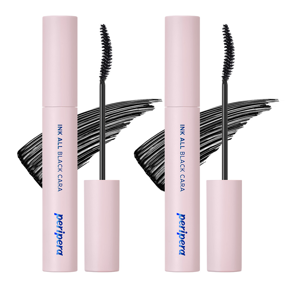 잉크 블랙 카라 롱래쉬 컬링