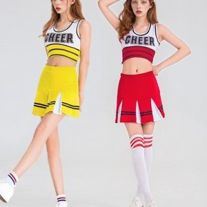 [대여] 치얼업 응원단 치어리더 코스프레 의상세트(상의+치마) 교복 학생복